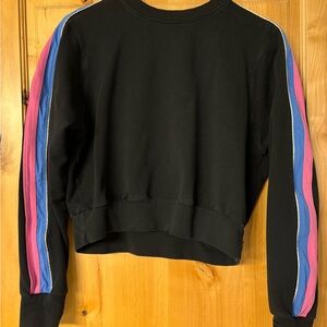 Black Cropped Sweatshirt Top